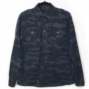 Rails Gavin Camo Printed Woven Shirt Jacket $188 Small